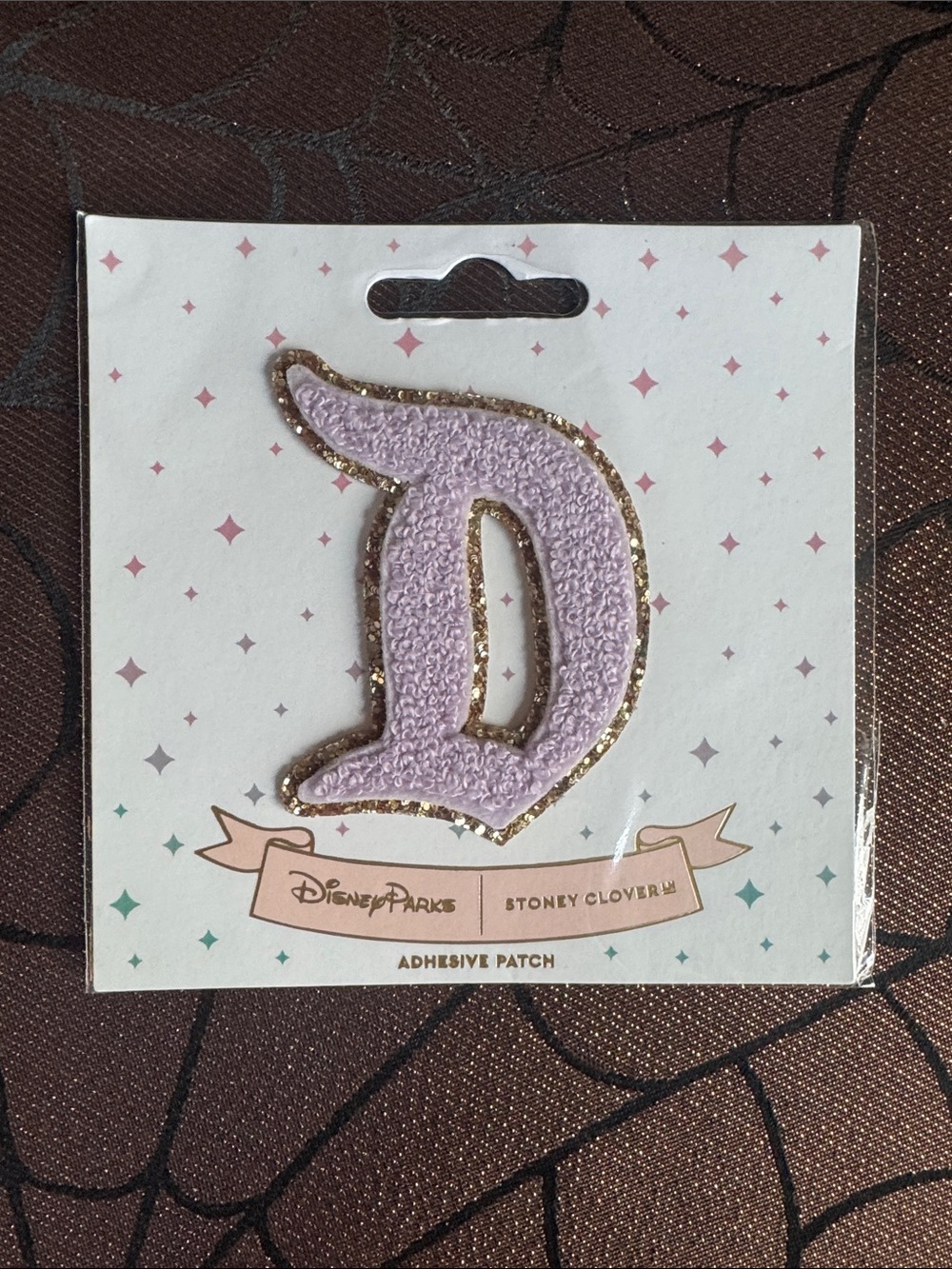 Stoney Clover Lane Lavender Letter D Patch with Gold Trim